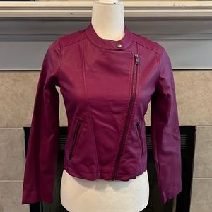 Purple Children’s Place faux leather jacket.